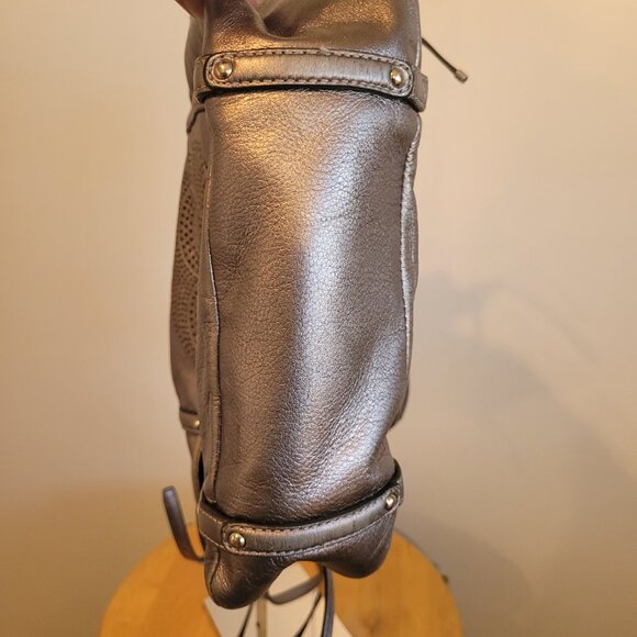 Coach Audrey Medium Cinched North South Tote Gunmetal Silver - Picture 9 of 14